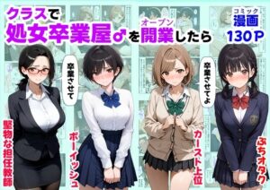 【エロ漫画】クラスで『処女卒業屋』を開業したら･･･？